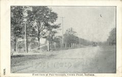 1909 7 21 Cobe Cup Race First turn at Fair Grounds Crown Point, Indiana postcard front