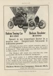 1910 7 14 HUDSON Touring Car $1150 Roadster $1000 ad MOTOR AGE 8.25″×11.75″ page 99