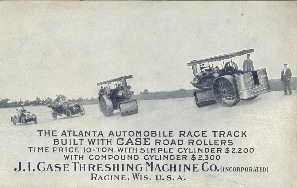 1910 ca. J.I. CASE THRESHING MACHINE CO. Atlanta Automobile Race Track