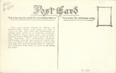 1911 ca. Frank E. Kithen THE ARMLESS AUTO SPEED KING postcard back