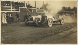 1913 10 25 Two racers at Dallas 10/11 1914 5.25″×3″ photo front