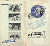 1913 National THE UNCONQUORED CAR brochure 3.25″×6″ Front and Back covers