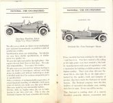 1913 National THE UNCONQUORED CAR brochure 3.25″×6″ pages 14 & 15