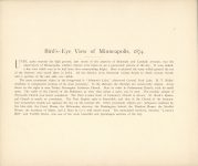 1890 MINNEAPOLIS ALBUM Early Days In Minneapolis Edward Bromley Birds Eye View of Minneapolis 1874 10.5″×8.75″ page 143