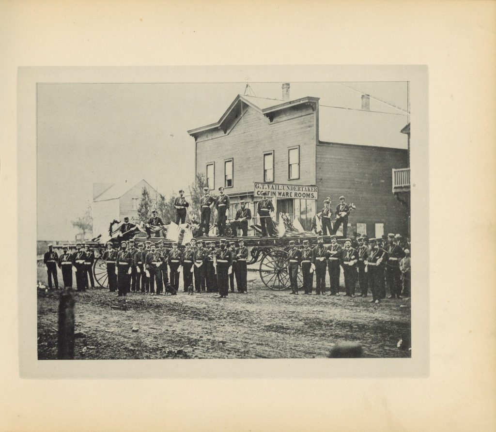 1890 MINNEAPOLIS ALBUM Early Days In Minneapolis Edward Bromley Minneapolis Hook and Ladder Company No 1 105×875 page 154