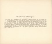 1890 MINNEAPOLIS ALBUM Early Days In Minneapolis Edward Bromley Steamer, “Minneapolis” 10.5″×8.75″ page 145