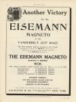 1908 11 12 EISEMANN MAGENTO Another Victory ad MOTOR AGE 8.5″×11.5″ page 48