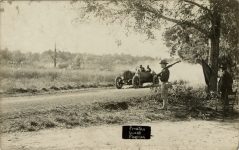 1908 Louis Wagner in FIAT Car Practice Guard Flagman Savannah, GA GRAND PRIZE Auto Race RPPC front screenshot