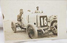 1910 ca. Barney Oldfield in Delage Car 16 RPPC screenshot