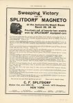 1911 4 5 SPLITDORF MAGNETO Sweeping Victory Jacksonville Beach Races ad THE HORSELESS AGE 8.5″×12″ page 14F