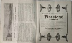 1912 Indy 500 PROGRAM Firestone TIRES ad Inside front cover pages 4 & 5 screenshot