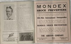 1912 Indy 500 PROGRAM Ralph Mulford driver pages 16 & 17 screenshot