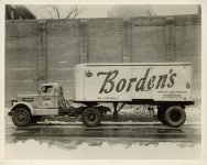 1934 ca. BORDEN Milk tractor and trailer NY Brown Bros. 10″×8″ photo front