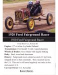 1920 FORD Fairground Racer trading card v1 2023