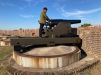 2022 11 8 Tybee Island GA Fort Pulaski Chris and big gun