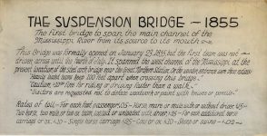 1855 Minneapolis, MN  Suspension Bridge over Mississippi River CDV back screenshot
