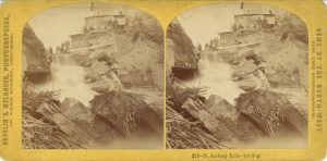 1870 ca. Minneapolis, MN 213 St. Anthony Falls – the Gap COPELIN & MELANDER stereoview front
