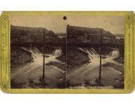 1870 ca. Minneapolis, MN 860 Rear of Pioneers Saw Mill WOODWARD stereoview front