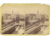 1870 ca. Minneapolis, MN Hamilton Mille from Prescott Mill summer stereoview front