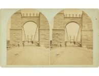 1884 6 4 Minneapolis, MN View of Suspension Bridge M NOWACK stereoview front