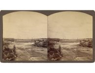 1884 ca. Minneapolis, MN St. Anthony Falls from Iron Bridge HR FARR stereoview front