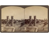 1884 ca. Minneapolis, MN Suspension Bridge HR FARR stereoview front