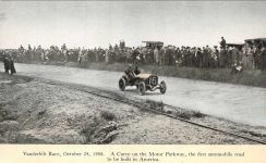 1908 10 24 Vanderbilt Race October 24, 1908 A Curve in the Motor Parkway postcard screenshot front