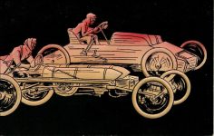 1908 ca Ormond Beach racers screenshot comic postcard front