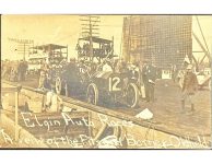 1910 9 10 Elgin Auto Races A veiw of the Pits and Barney Oldfield RPPC screenshot front