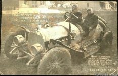 1910 TRANSCONTINENTAL MERCER AUTO NY-LOS ANGELES HOWARD DEMOUNTABLE RIMS RPPC screenshot front