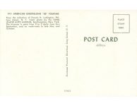 1911 AMERICAN Underslung “30” Touring ca. 1975 postcard back