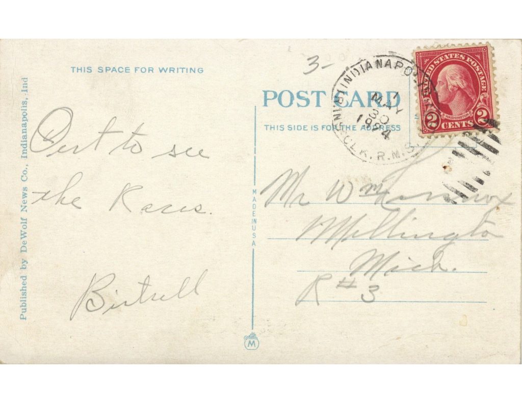 1914 5 30 Indianapolis Motor Speedway - 1914 5 30 Indianapolis Motor Speedway Track Postcard Back 1024x791 