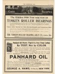 1908 9 23 TIMKEN ROLLER BEARINGS The Glidden Tour was won on ad THE HORSELESS AGE 8″×11″ page 8