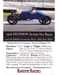 1916 Hudson Super Six Racer trading card v2 2022