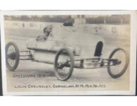 1915 Speedway Louie Chevrolet CORNELIAN postcard 81 mph front screenshot