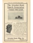1906 7 Atwater Kent Spark Generator TAKES THE LEAD CYCLE AND AUTOMOBILE TRADE JOURNAL 6″×9.25″ page 121