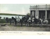 1908 Minneapolis, MN Ponies at Lake Harriet postcard front