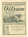 1911 4 20 Oilzum IF MOTORS COULD SPEAK ad THE AUTOMOBILE 8.5″×11″ Inside front cover