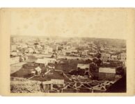 1857 St. Paul, MINN from Courthouse Steeple Dayton’s Bluff on far right Upton 6″×4.25″ photo front 4