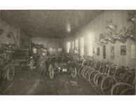 1907 ca. Maybe near Chicago Garage and Bicycle Shop Interior RPPC front