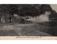 1911 10 11 Speeding On The Elgin Course Elgin, ILL postcard front screenshot