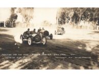 1912 Santa Monica Road Race FIGHTING FOR LEAD NEVEDA AVE CURVE B176 RPPC front screenshot