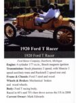 1920 FORD Model T Racer Car 20 trading card v1 2023