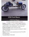 1920 FORD Model T Racer Car 8 trading card v1 2023
