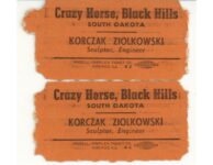 1951 ca. Black Hills, S D Crazy Horse Memorial (2) admission tickets back