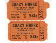 1951 ca. Black Hills, S D Crazy Horse Memorial (2) admission tickets front