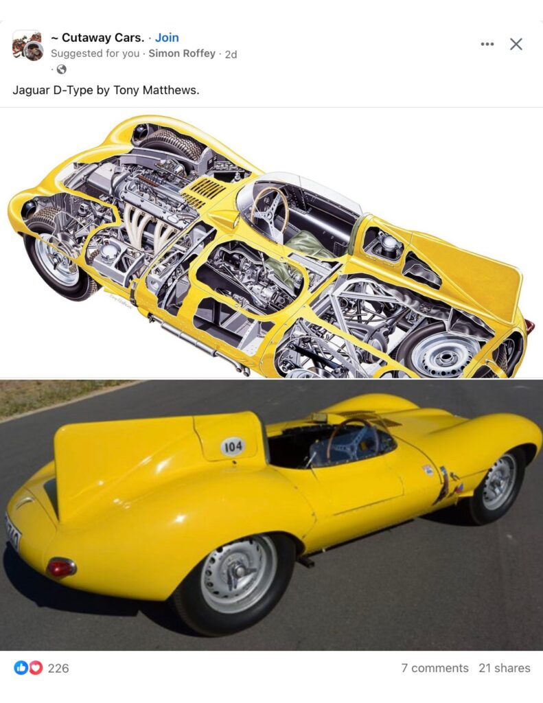 1960s ca JAGUAR D Type by Tony Matthews FB