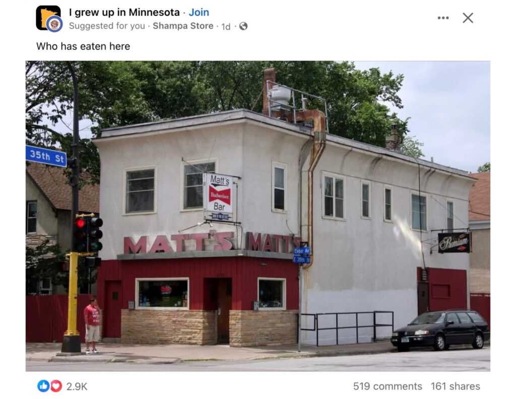 2022 ca Minneapolis MN Matts Bar FB