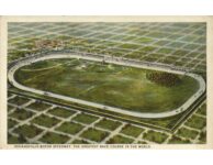 1909 ca. Indy 500 Indianapolis Motor Speedway aerial concept view postcard front