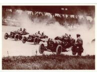 1911 Indy 500 Lineup Case Car 9, Case Car 8, Pope Hartford Car 5 modern postcard front